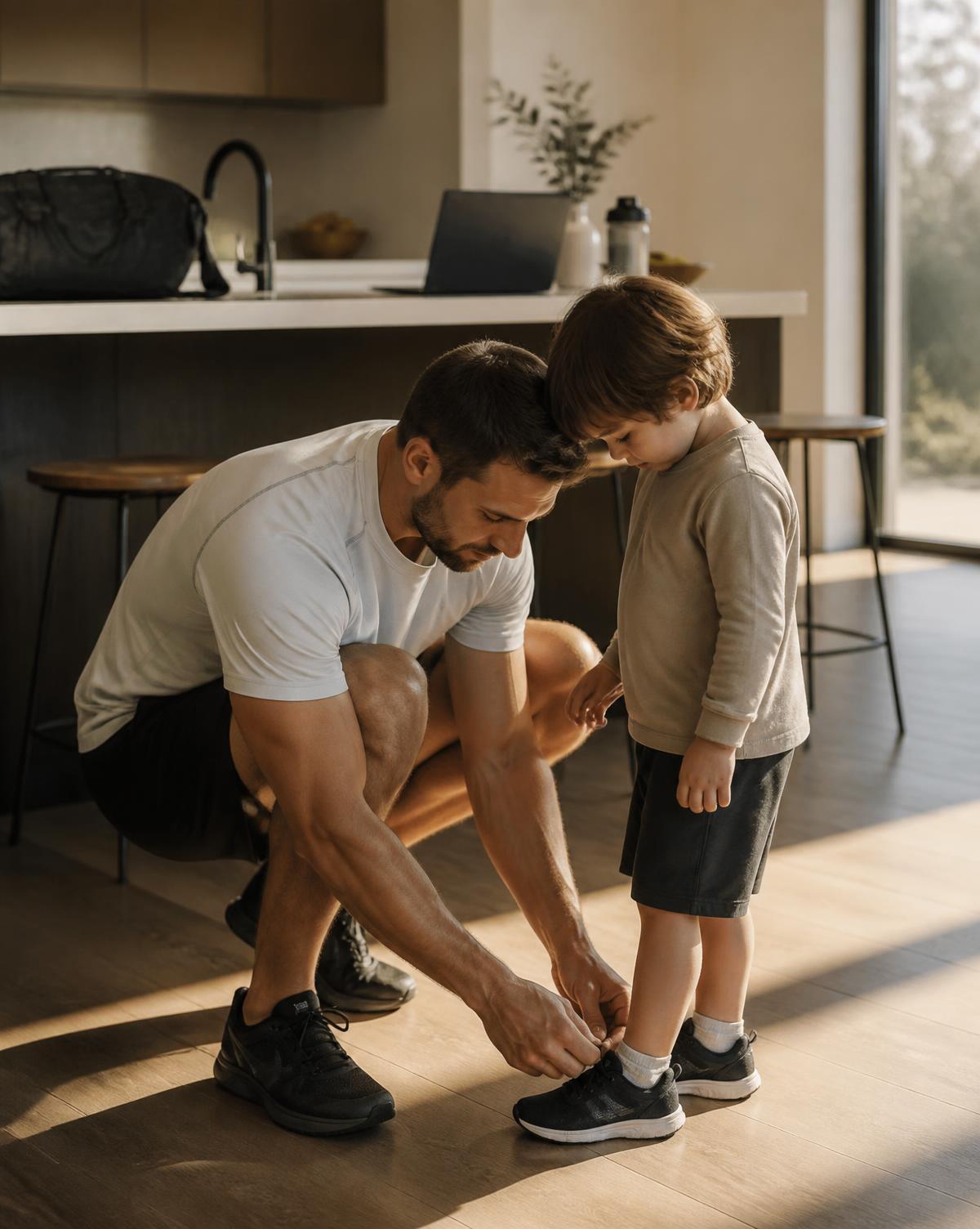 A day in motion: family, work and training